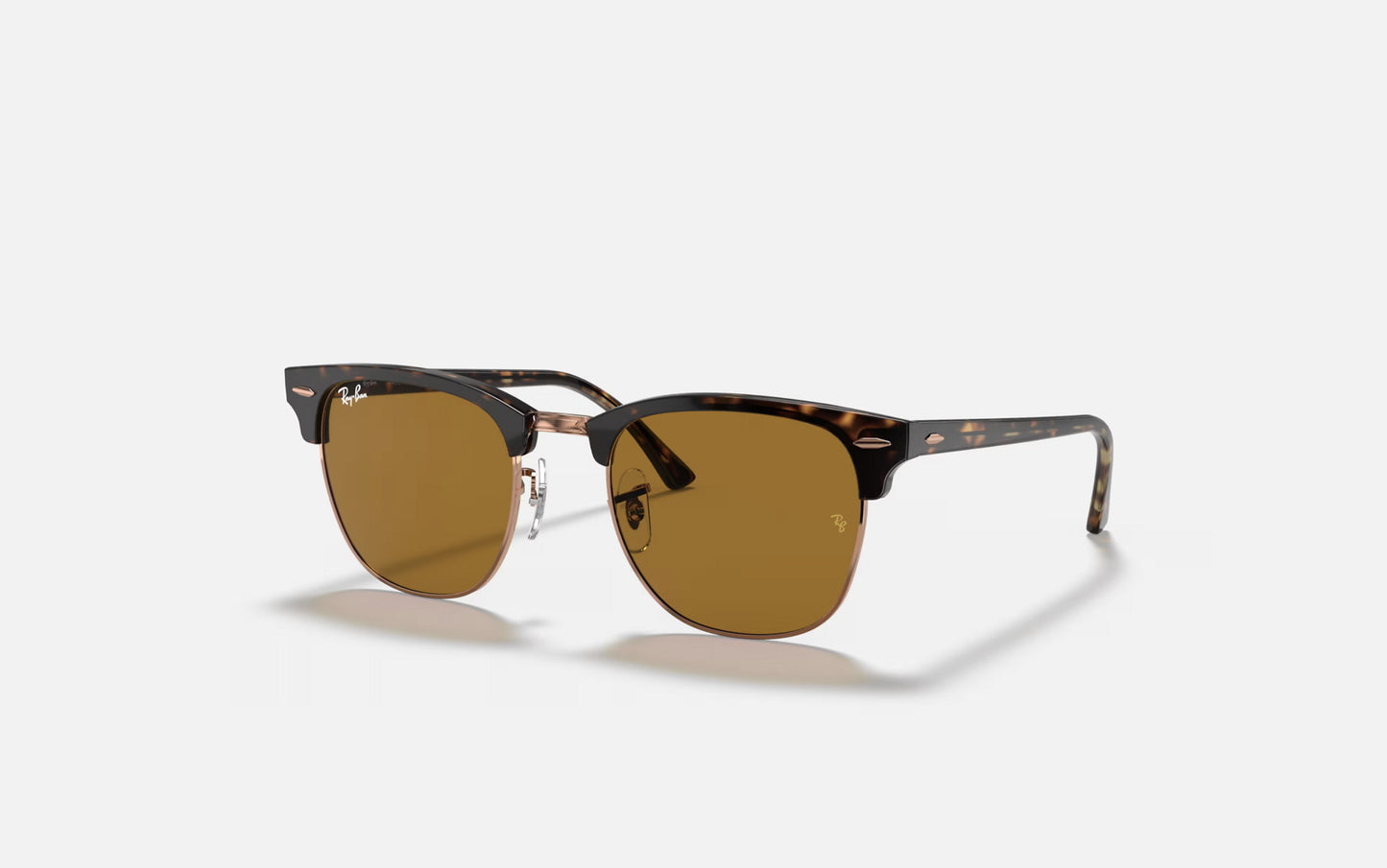 RAY-BAN CLUBMASTER SUNGLASSES RED HAVANA TORT w/ COPPER FLASH GRAD