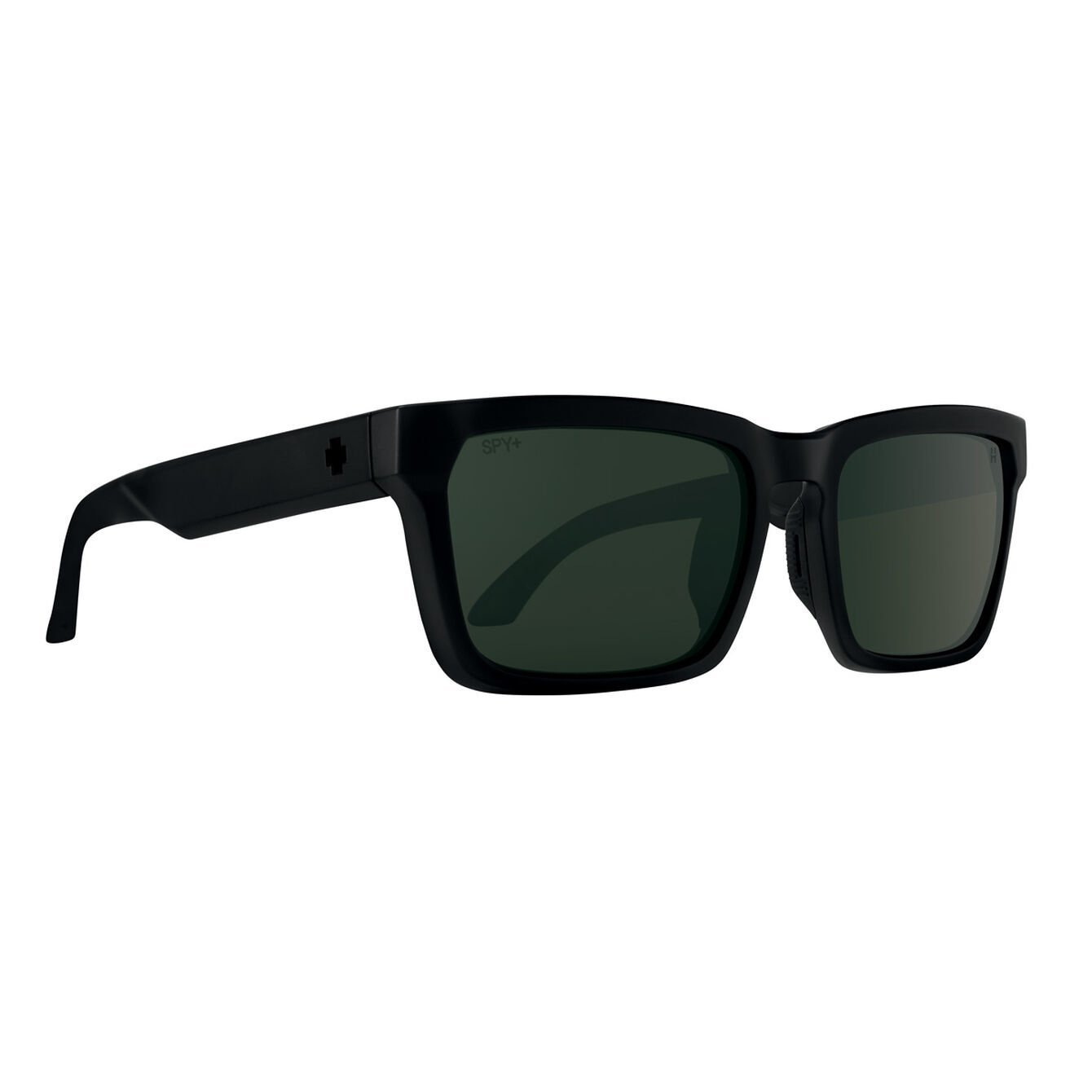 SPY HELM TECH MATTE BLACK SUNGLASSES w/ HAPPY GRY GRN PLR