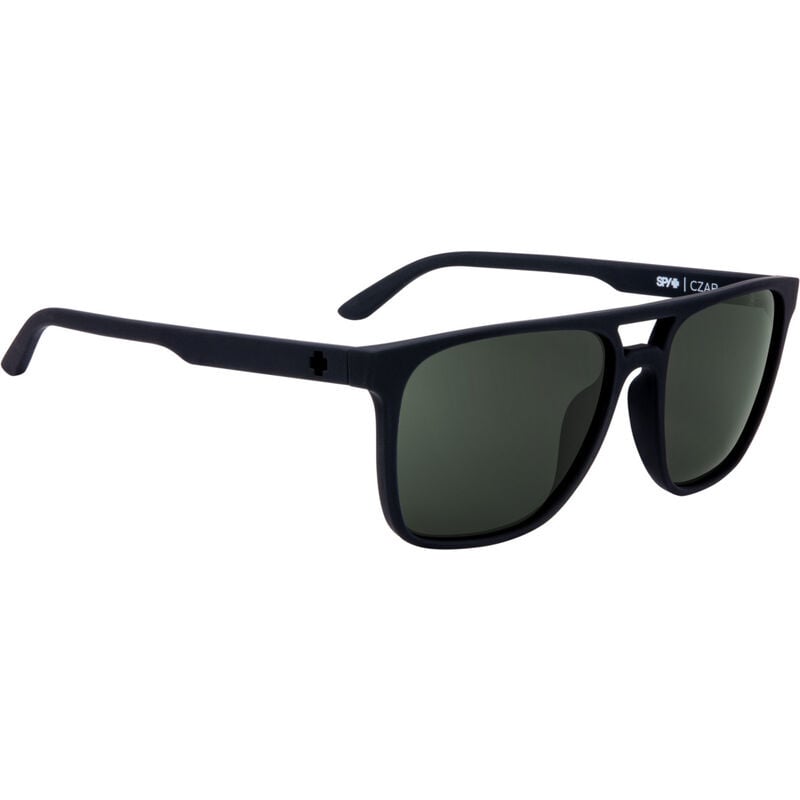 SPY CZAR SOFT MATTE BLACK SUNGLASSES w/ HAPPY GRY GRN PLR
