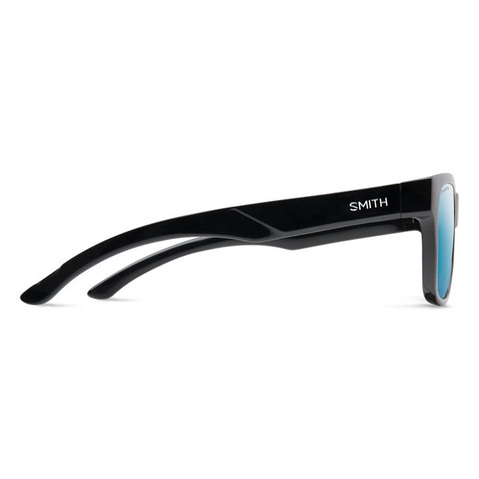 SMITH LOWDOWN SLIM 2 BLACK SUNGLASSES w/ CP PLR BLUE MIRROR