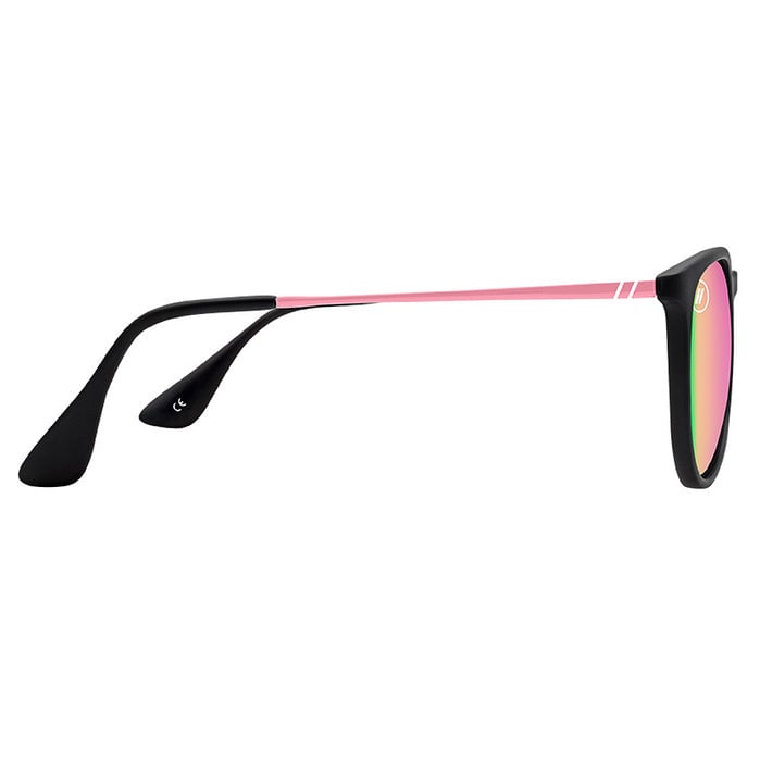 BLENDERS NORTH PARK ROSE THEATER SUNGLASSES MATTE BLACK w/ PINK PLR LENS