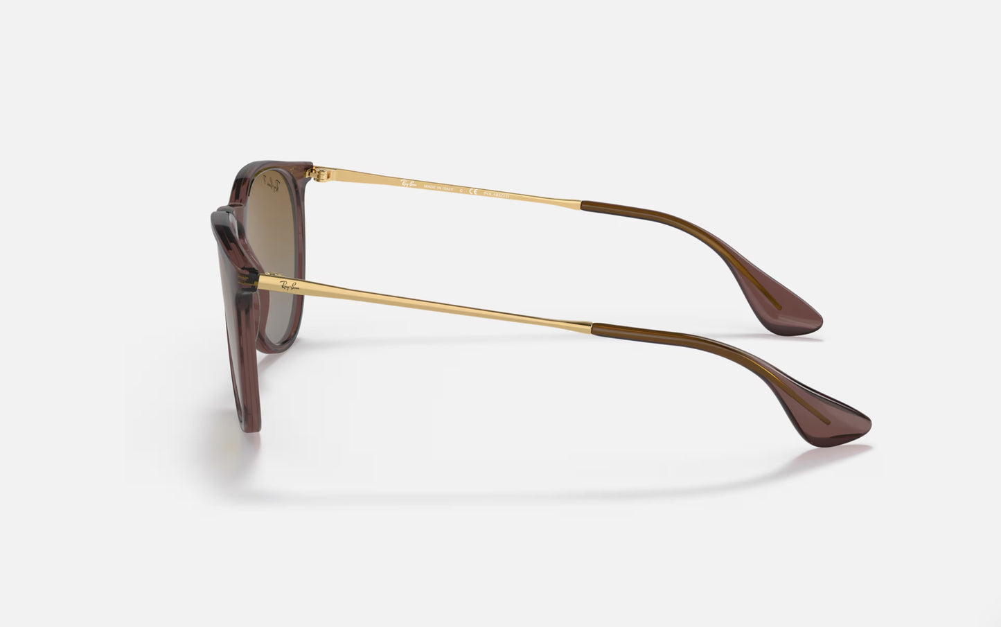 RAY-BAN ERIKA SUNGLASSES TRANSPARENT DARK BROWN w/ BRN GRD PLR