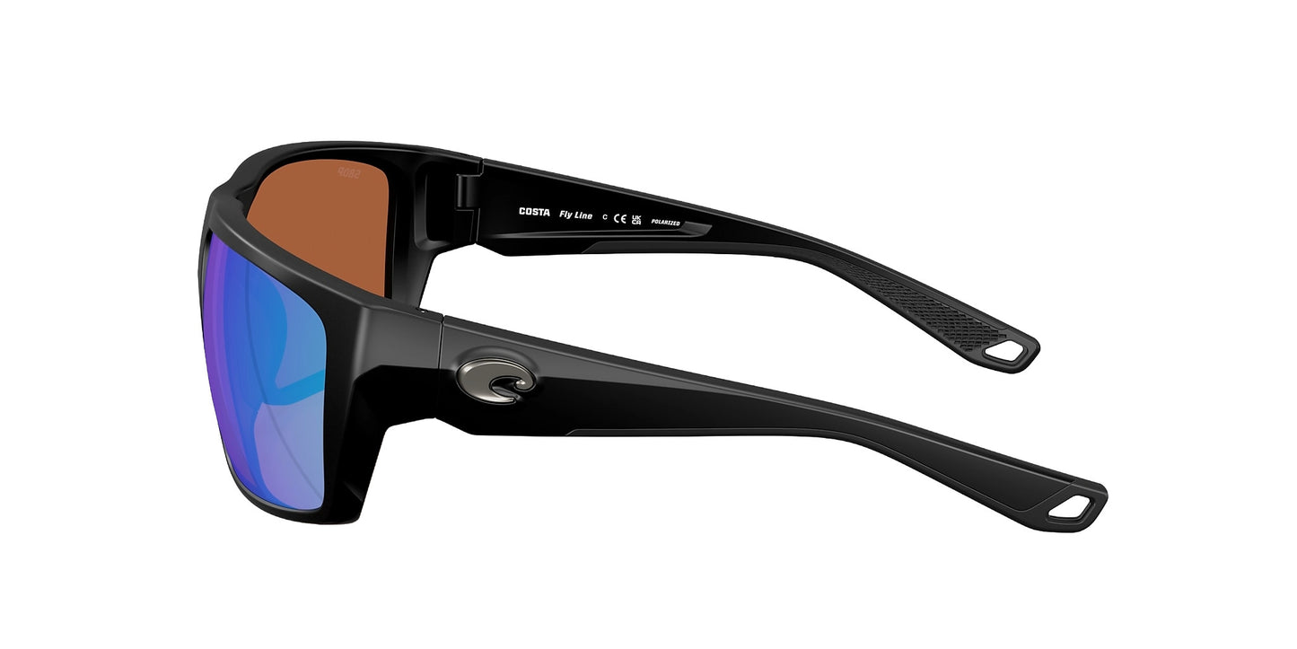 COSTA FLY LINE SUNGLASSES MATTE BLACK w/GREEN MIRROR