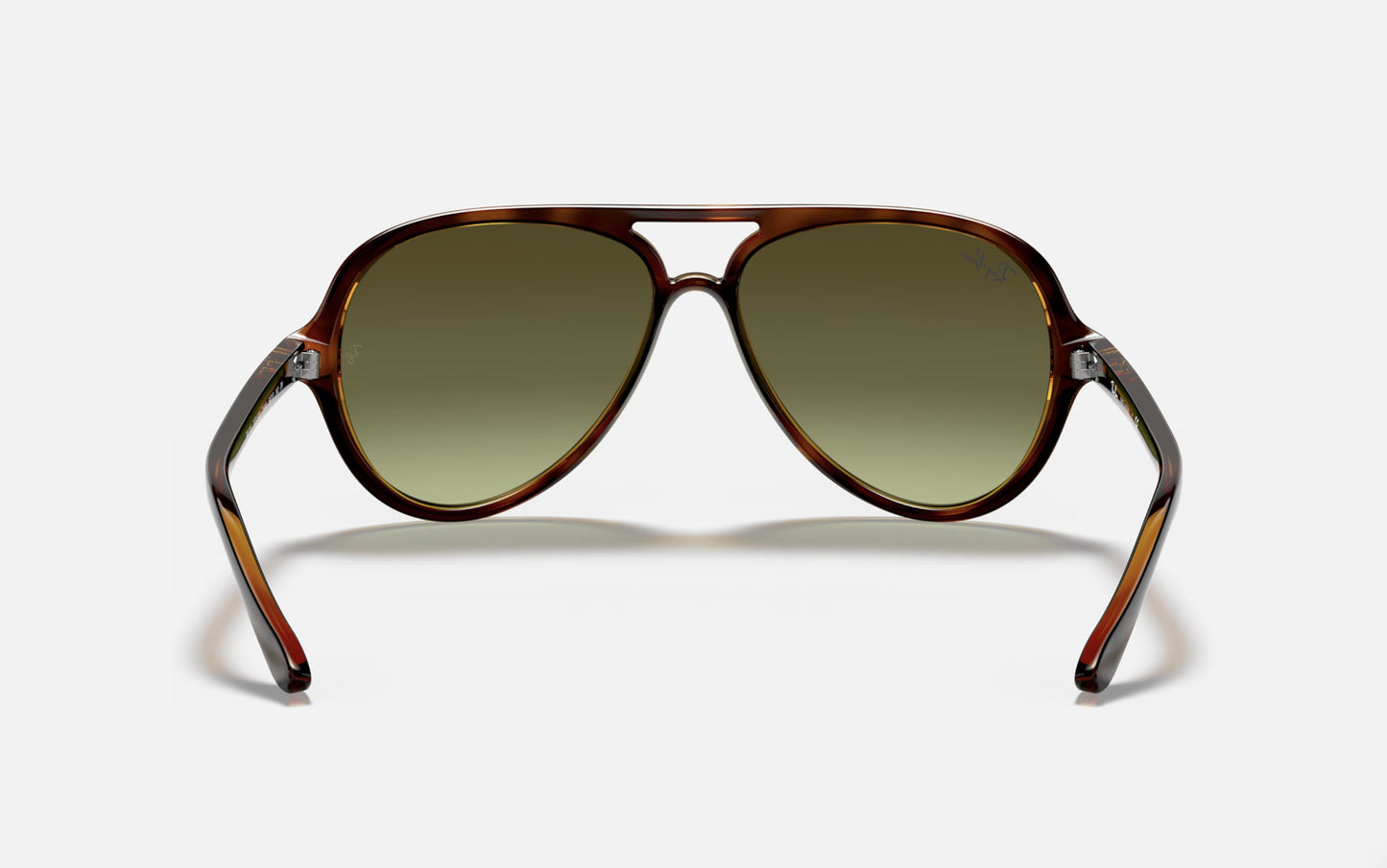 RAY-BAN CATS 5000 SUNGLASSES LT HAVANA TORT w/ GRN GRAD BRN