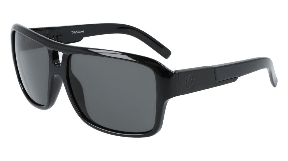 DRAGON THE JAM JET BLACK SUNGLASSES w/ LL SMOKE
