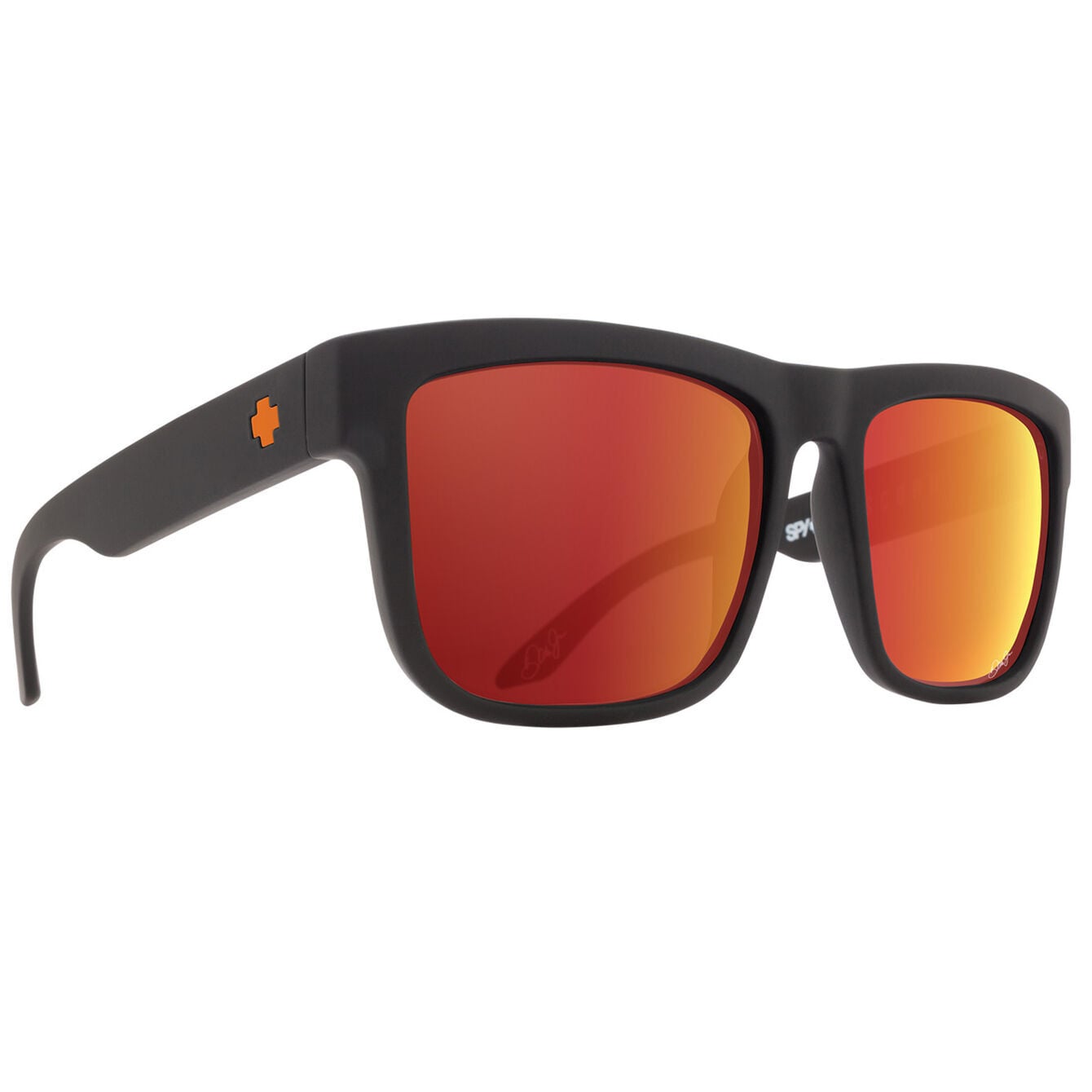 SPY DISCORD MATTE BLACK SUNGLASSES w/ HAPPY GRY GRN ORNG MIR