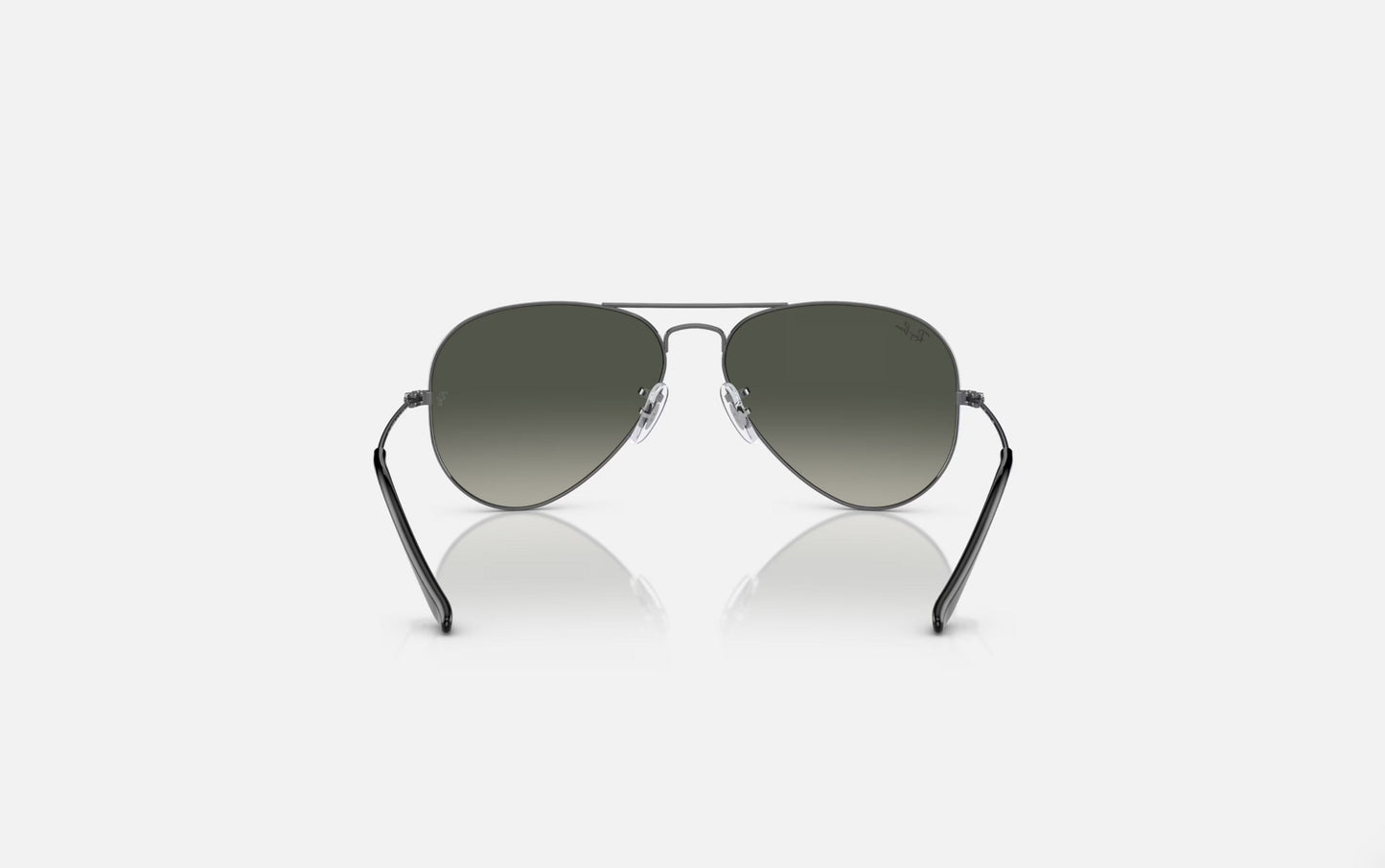 RAY-BAN AVIATOR LARGE METAL SUNGLASSES GUNMETAL w/ GREY GRAD