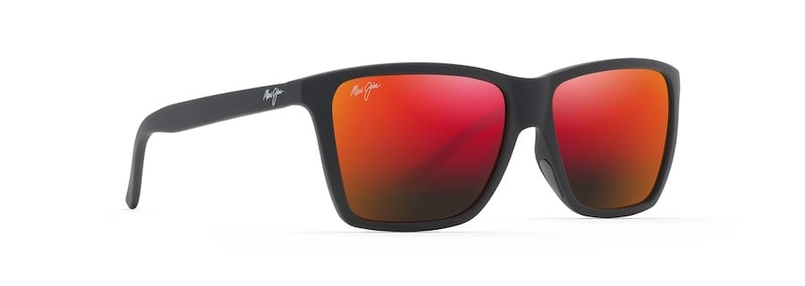 MAUI JIM CRUZEM MATTE BLACK SUNGLASSES w/ HAWAII LAVA PLR LENS