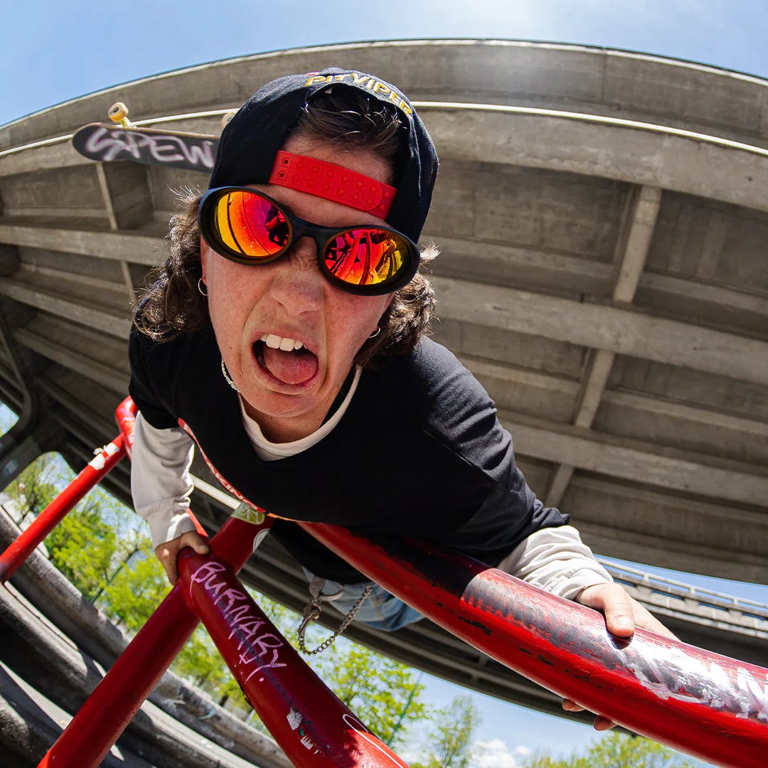 PIT VIPER SLAMMER SUNGLASSES THE COMBUSTION w/ RED
