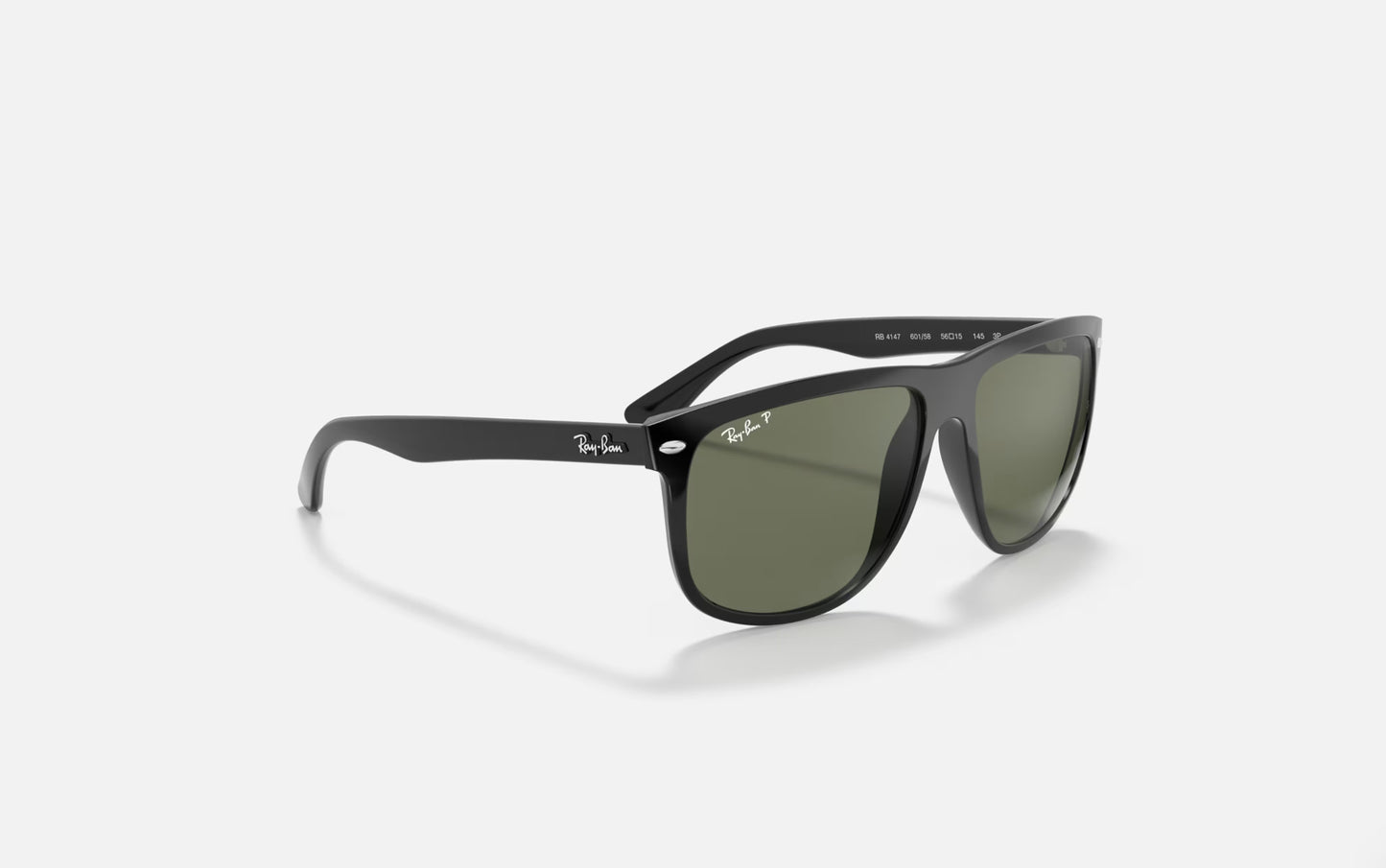 RAY-BAN BOYFRIEND SUNGLASSES BLACK w/ DARK GREEN PLR