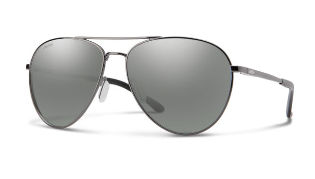 SMITH LAYBACK GUNMETAL SUNGLASSES w/ PLR PLT