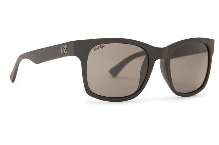 VONZIPPER BAYOU BLACK SATIN SUNGLASSES w/ GRY PLR LENS