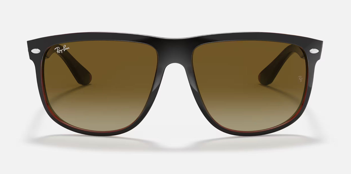 RAY-BAN BOYFRIEND SUNGLASSES BLACK ON BROWN w/ BRWN GRAD DK BRWN