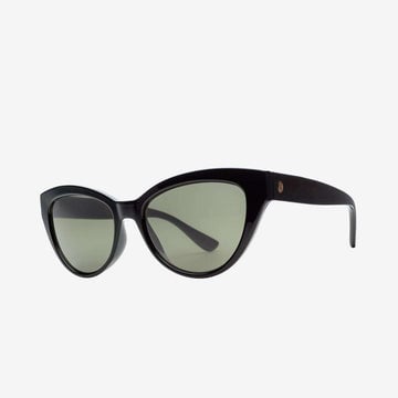 ELECTRIC INDIO GLOSS BLACK SUNGLASSES w/ GRY PLR LENS