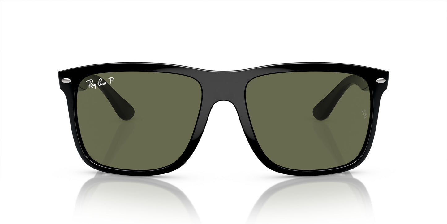 RAY-BAN BOYFRIEND TWO SUNGLASSES BLACK w/ GREEN PLR