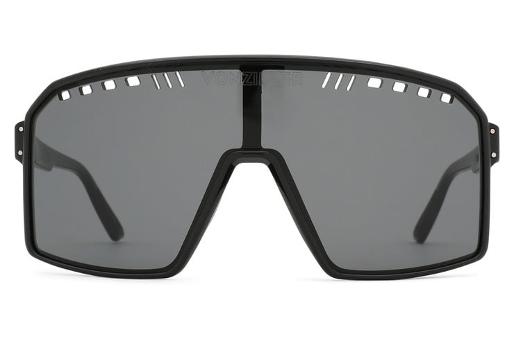 VONZIPPER SUPER RAD BLACK GLOSS SUNGLASSES w/ VINTAGE GREY LENS