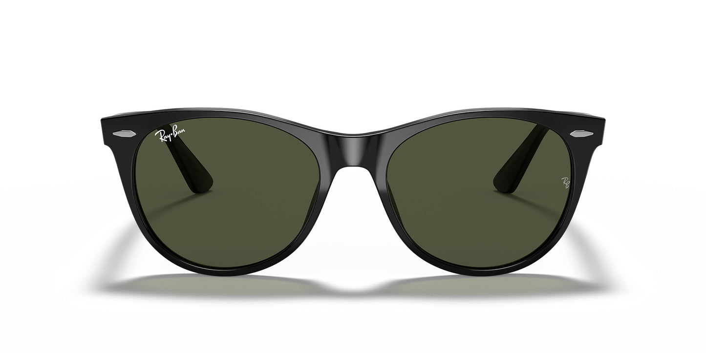RAY-BAN WAYFARER II SUNGLASSES BLACK w/ G-15 GRN