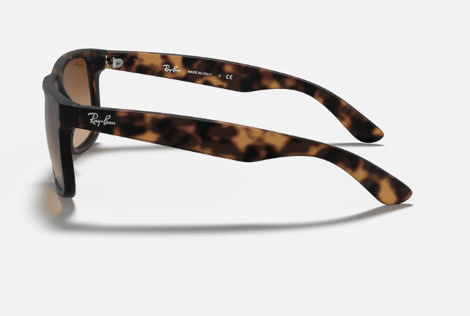 RAY-BAN JUSTIN SUNGLASSES RUBBER HAVANA w/ GRY GRAD BRWN