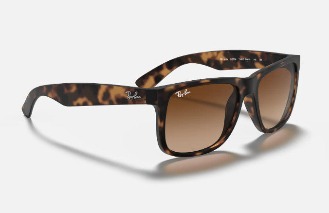 RAY-BAN JUSTIN SUNGLASSES RUBBER HAVANA w/ GRY GRAD BRWN