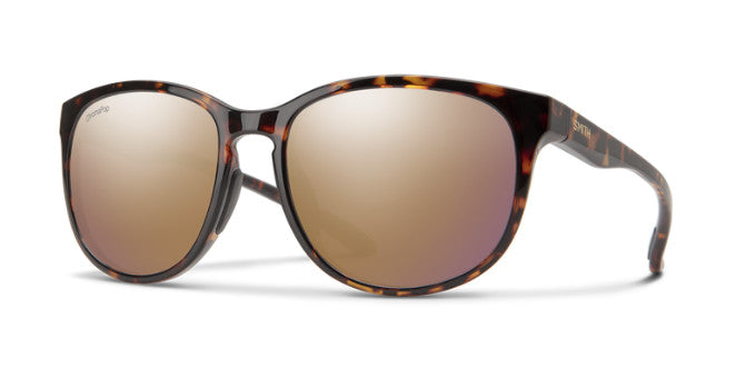 SMITH LAKE SHASTA TORT SUNGLASSES w/ CP PLR RS GLD MRR