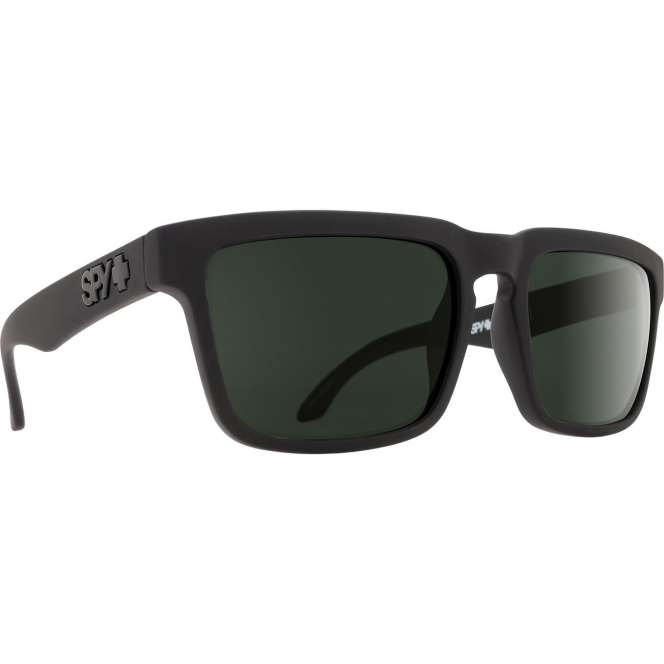 SPY HELM SOFT MATTE BLACK SUNGLASSES w/ HD PLUS GRY GRN
