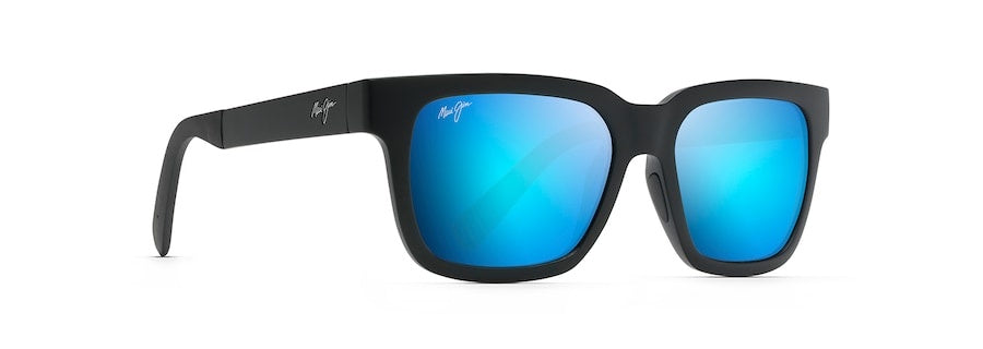 MAUI JIM MONGOOSE MATTE BLACK SUNGLASSES w/ BLU HAWAII PLR LENS