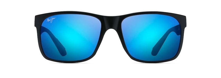 MAUI JIM RED SANDS MATTE BLACK SUNGLASSES w/ BLU HAWAII PLR LENS