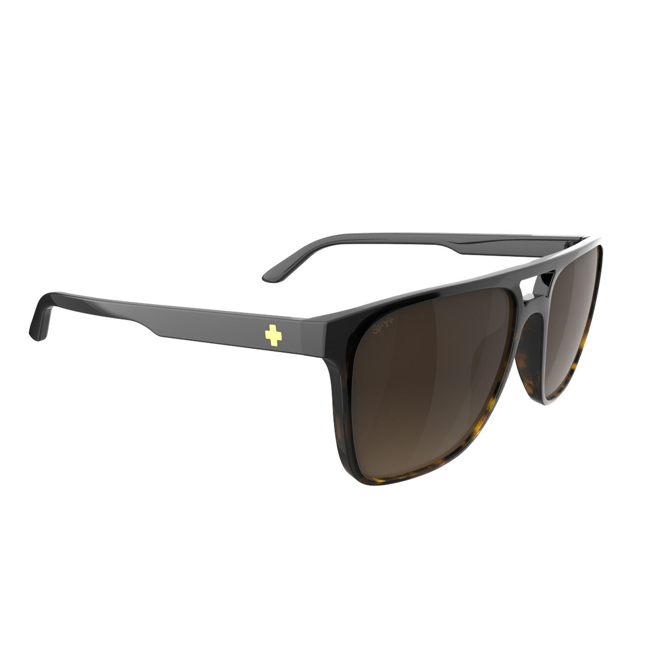 SPY CZAR MATTE BLACK TORT FADE SUNGLASSES w/ HAPPY BRN FADE