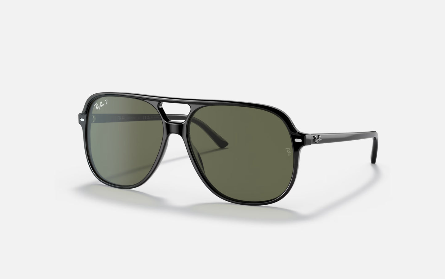 RAY-BAN BILL SUNGLASSES BLACK w/ G-15 PLR GRN
