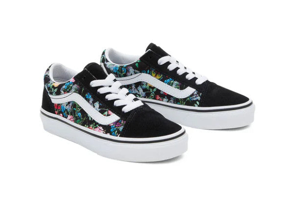 VANS GIRLS OLD SKOOL SHOES SP24 (BMW) WILD BOUQUET BLACK/WHITE