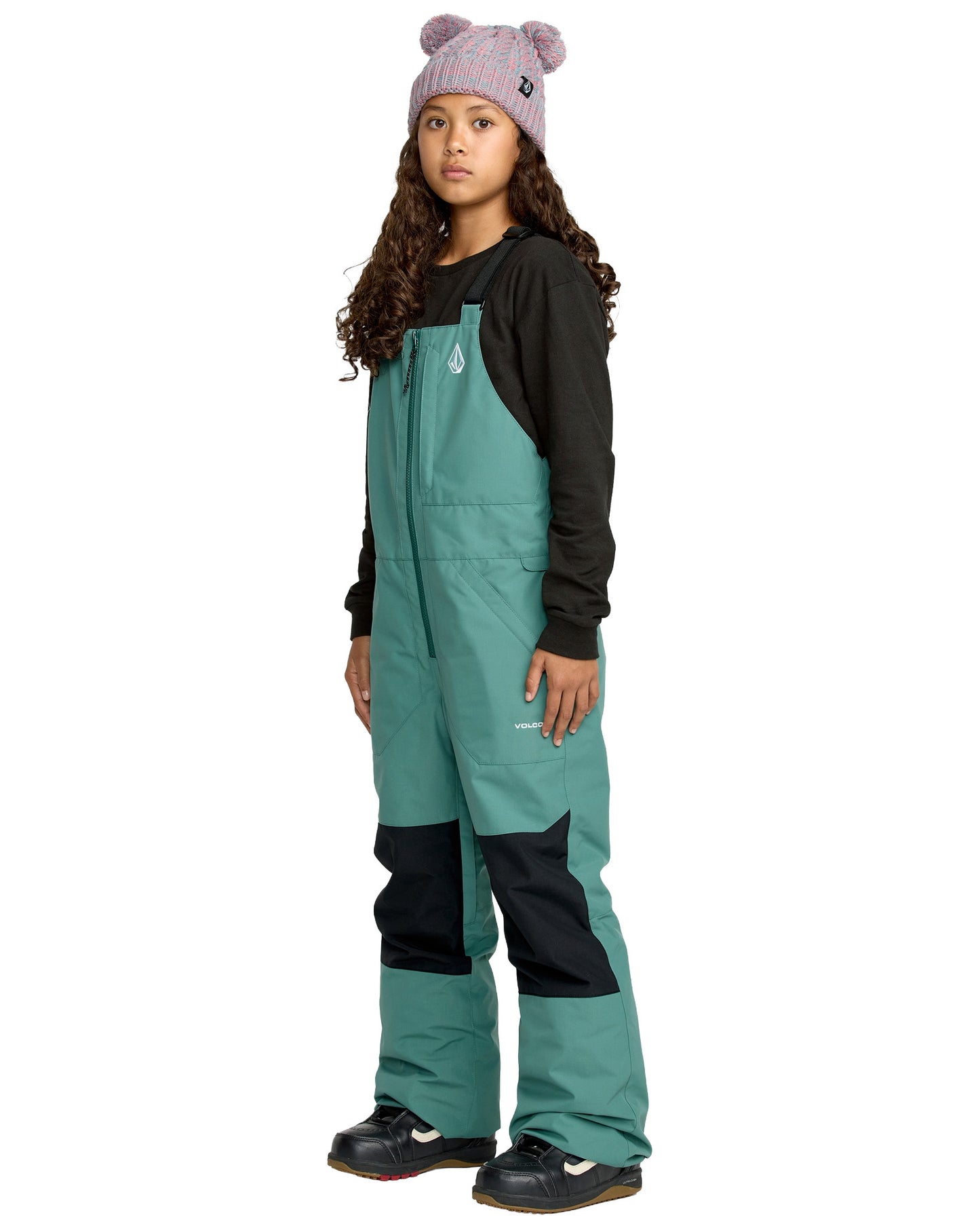 2026 VOLCOM KIDS BARKLEY INSULATED BIB OVERALL PANTS SPRUCE GREEN