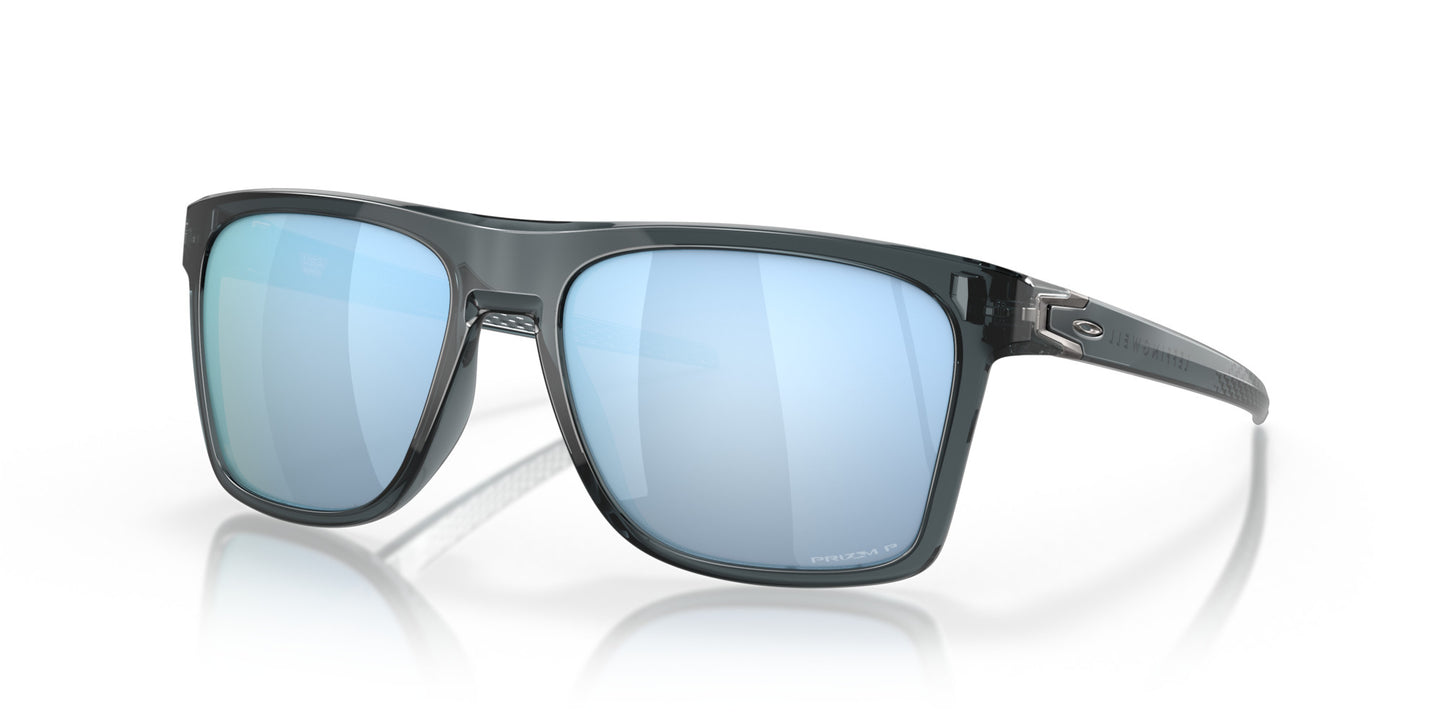 OAKLEY LEFFINGWELL CRYSTAL BLK SUNGLASSES w/ PRIZM DEEP WTR PLR LENS