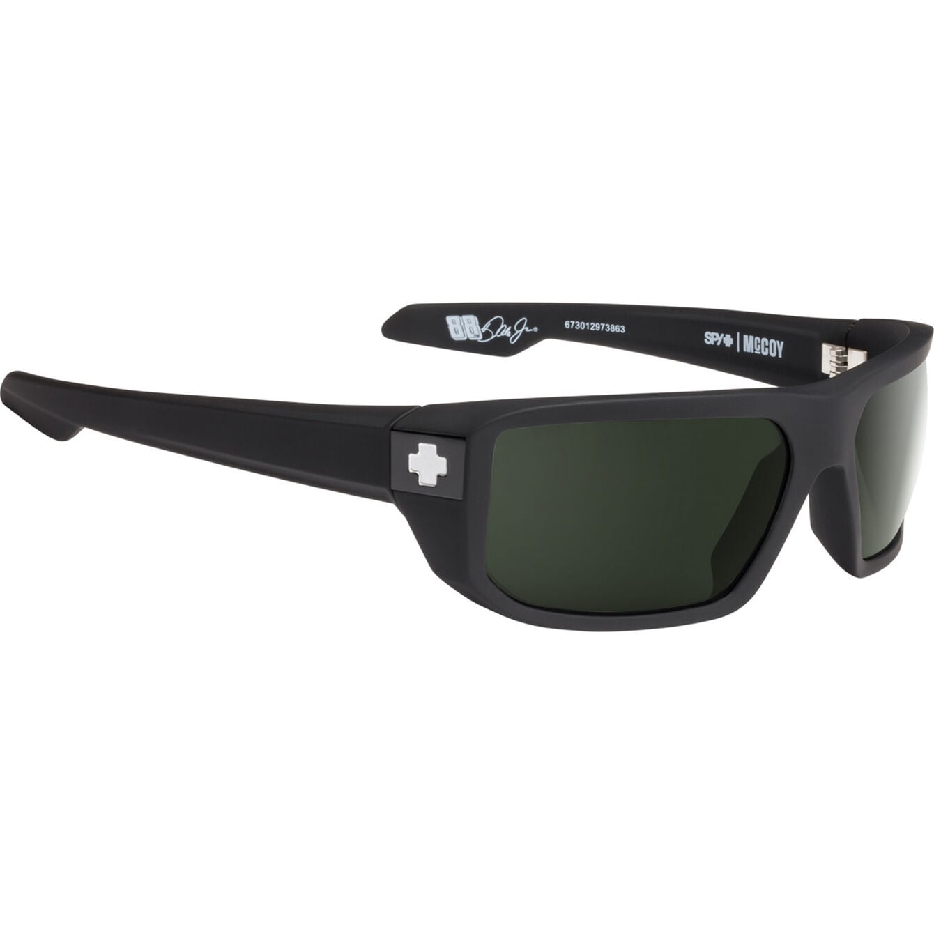 SPY MCCOY SOFT MATTE BLACK SUNGLASSES w/ HAPPY GRY GRN PLR