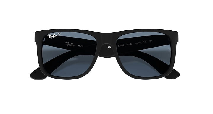 PLX RAY-BAN JUSTIN SUNGLASSES BLACK w/ DARK BLUE