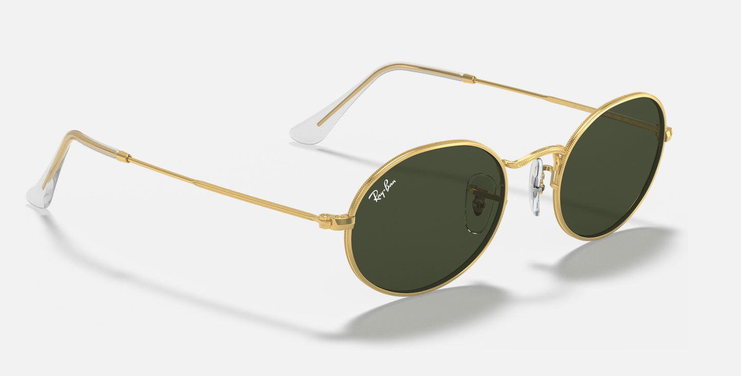 RAY-BAN OVAL SUNGLASSES LEGEND GOLD w/ G-15 GRN