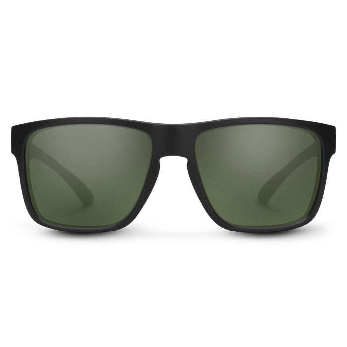 SUNCLOUD RAMBLER MATTE BLACK SUNGLASSES w/ GRN PLR LENS
