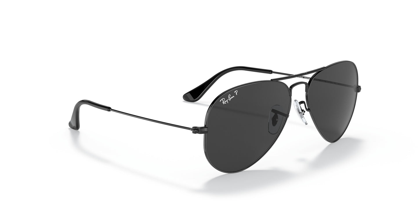 RAY-BAN AVIATOR LARGE METAL SUNGLASSES TOTAL BLACK w/ BLACK