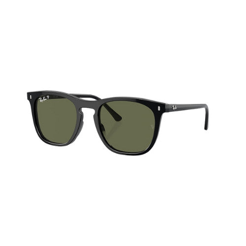 RAY-BAN RB2210 SUNGLASSES BLACK w/ GREEN PLR