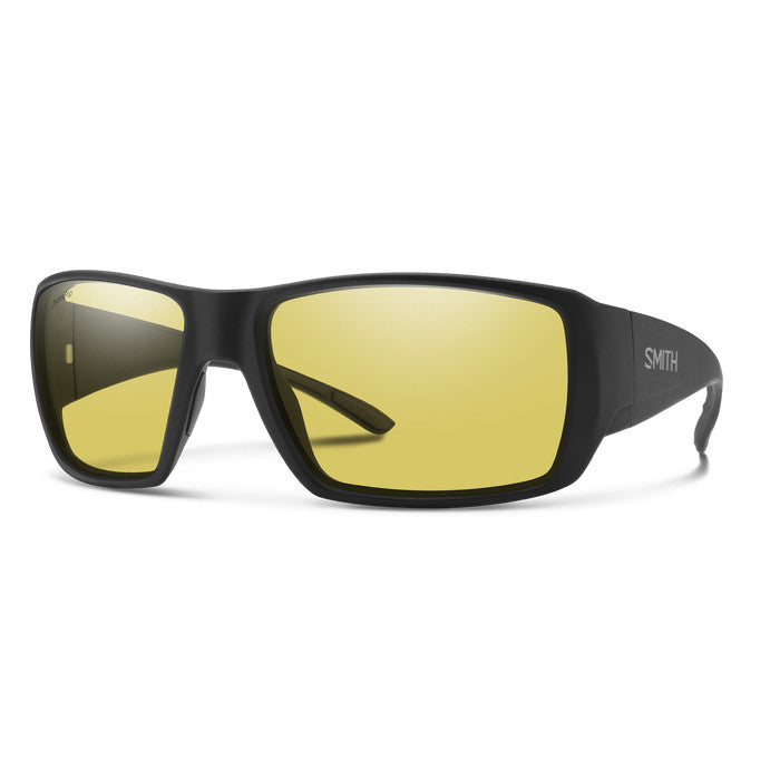 SMITH GUIDES CHOICE XL MATTE BLACK SUNGLASSES w/ CP GLASS PLR LL YELLOW