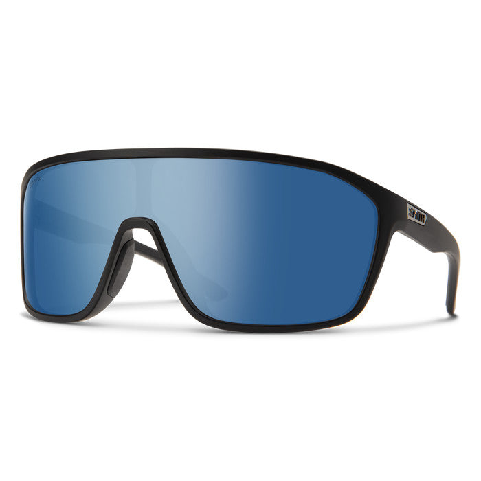 SMITH BOOMTOWN MATTE BLACK SUNGLASSES W/CP PLR BLUE MIR