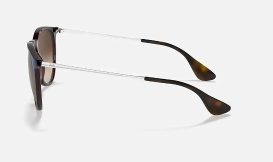 RAY-BAN ERIKA SUNGLASSES MIRROR BLUE ON LIGHT BRO w/BRWN GRD D