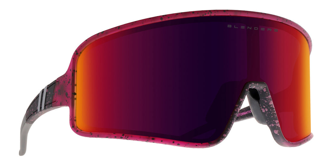 BLENDERS ECLIPSE STORMATION MATTE PURP SUNGLASSES w/ BLACK RED PLR LENS