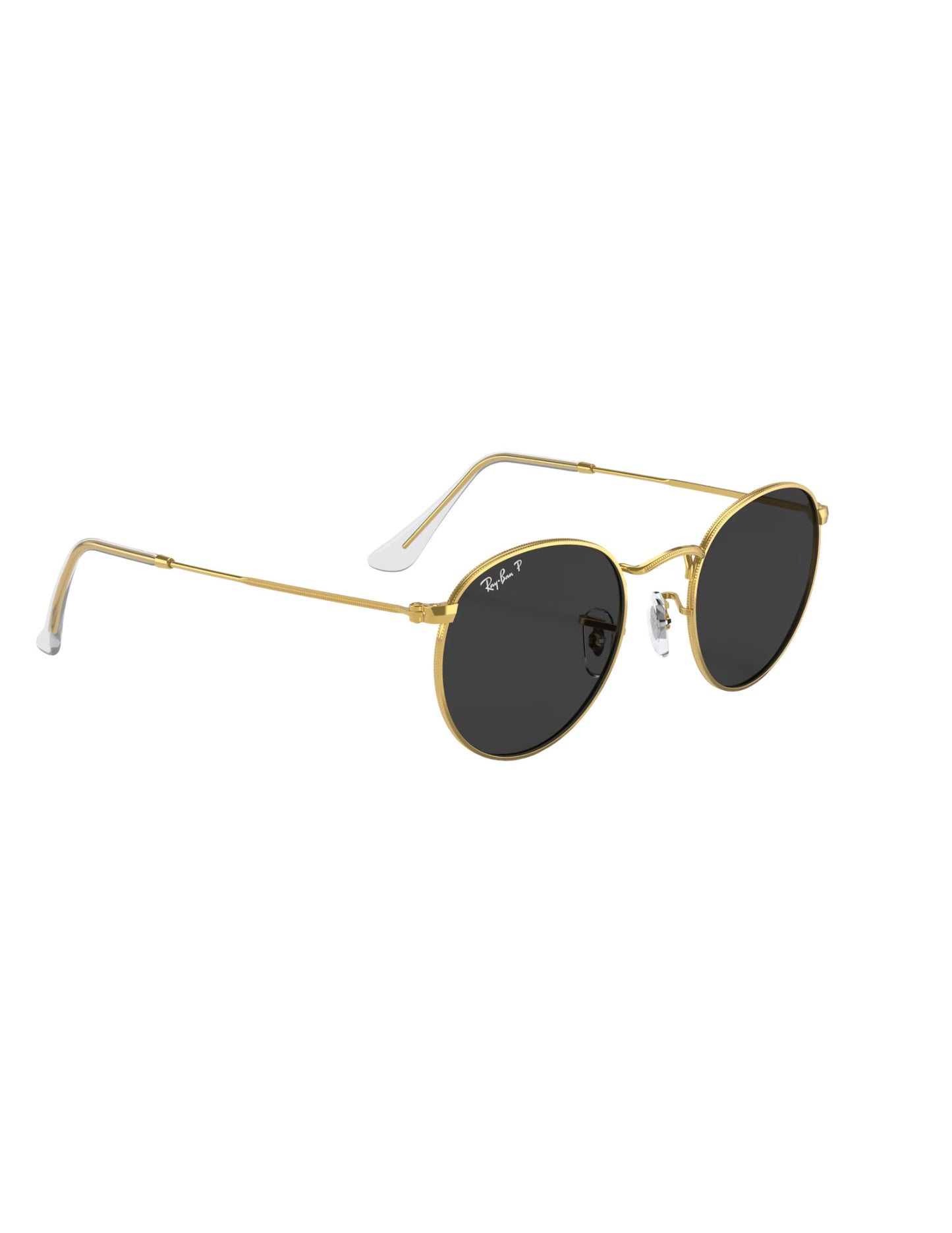 RAY-BAN ROUND METAL SUNGLASSES GOLD w/ BLACK