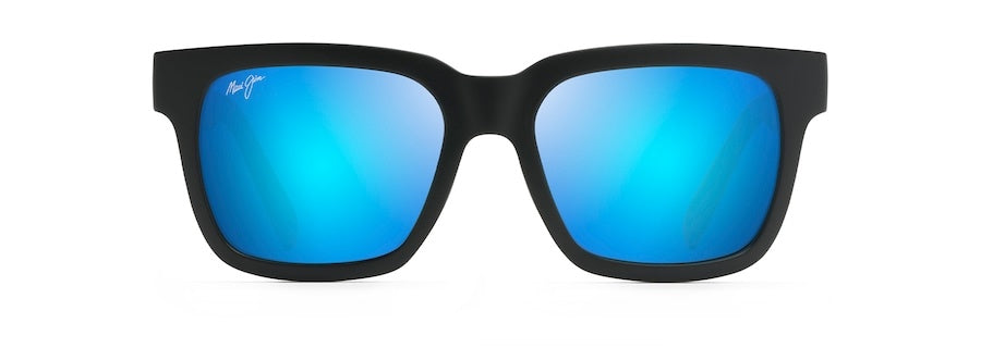MAUI JIM MONGOOSE MATTE BLACK SUNGLASSES w/ BLU HAWAII PLR LENS