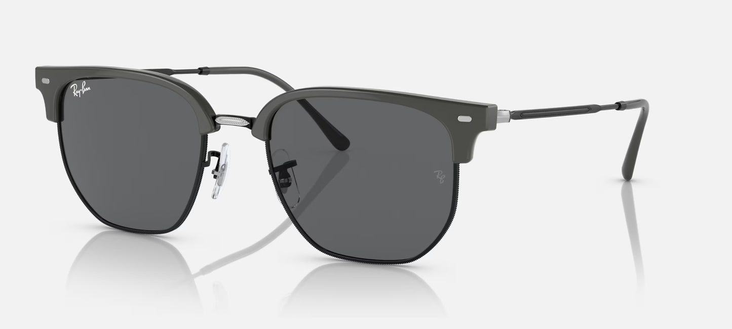 RAY-BAN NEW CLUBMASTER SUNGLASSES GREY ON BLACK w/DARK GREY