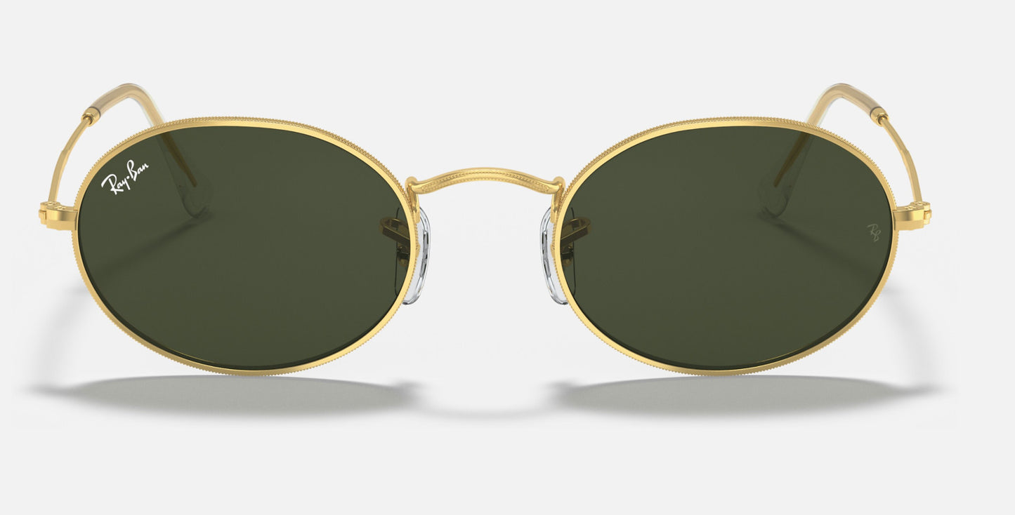 RAY-BAN OVAL SUNGLASSES LEGEND GOLD w/ G-15 GRN
