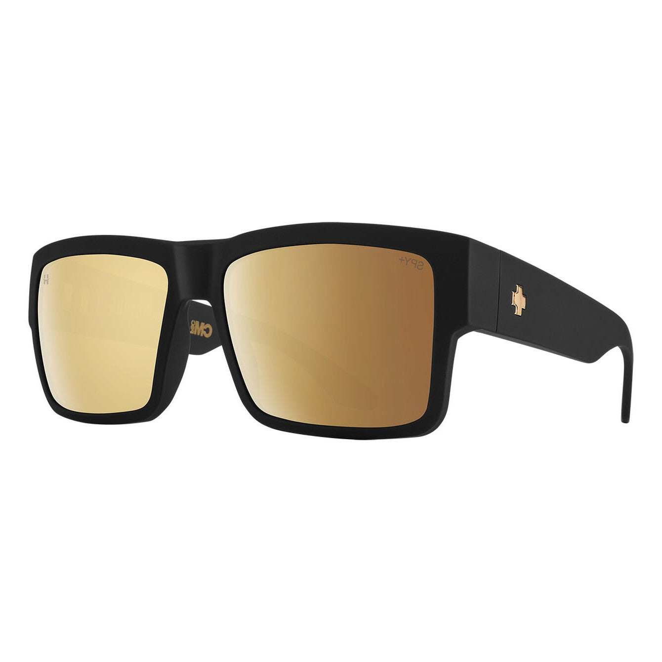 SPY CYRUS CLUB MIDNITE SOFT MATTE BLACK SUNGLASSES w/HAPPY BRONZE GOLD MIRROR