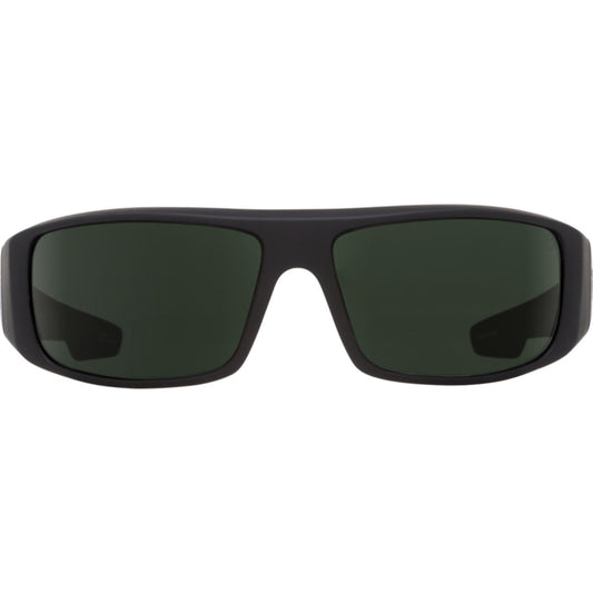 SPY LOGAN SOFT MATTE BLACK SUNGLASSES w/ HD PLUS GRY GRN