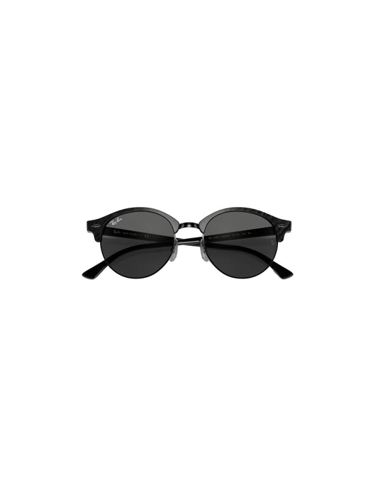 RAY-BAN CLUBROUND SUNGLASSES SPOTTED BLACK HAVANA w/ G-15 GRN