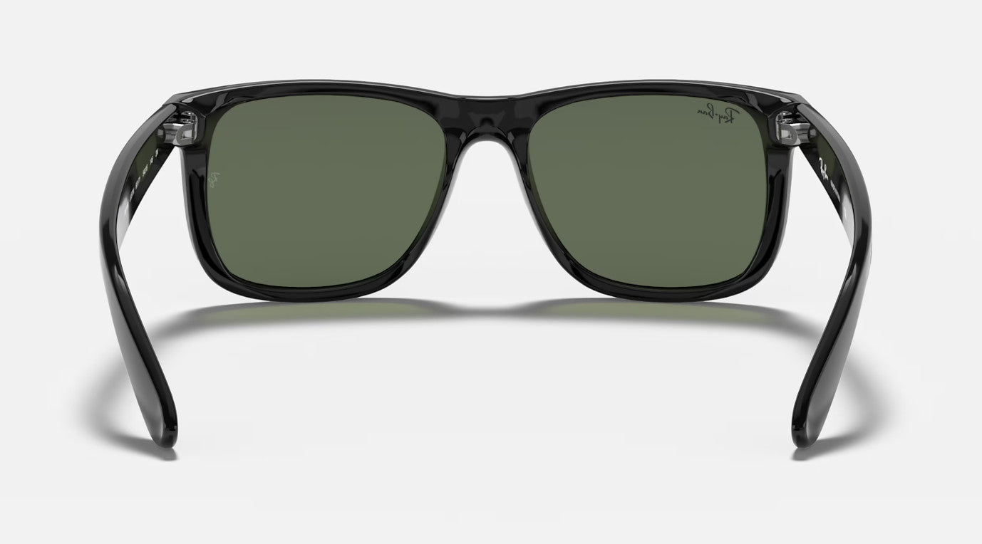 RAY-BAN JUSTIN SUNGLASSES BLACK w/ DARK GRN